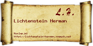 Lichtenstein Herman névjegykártya